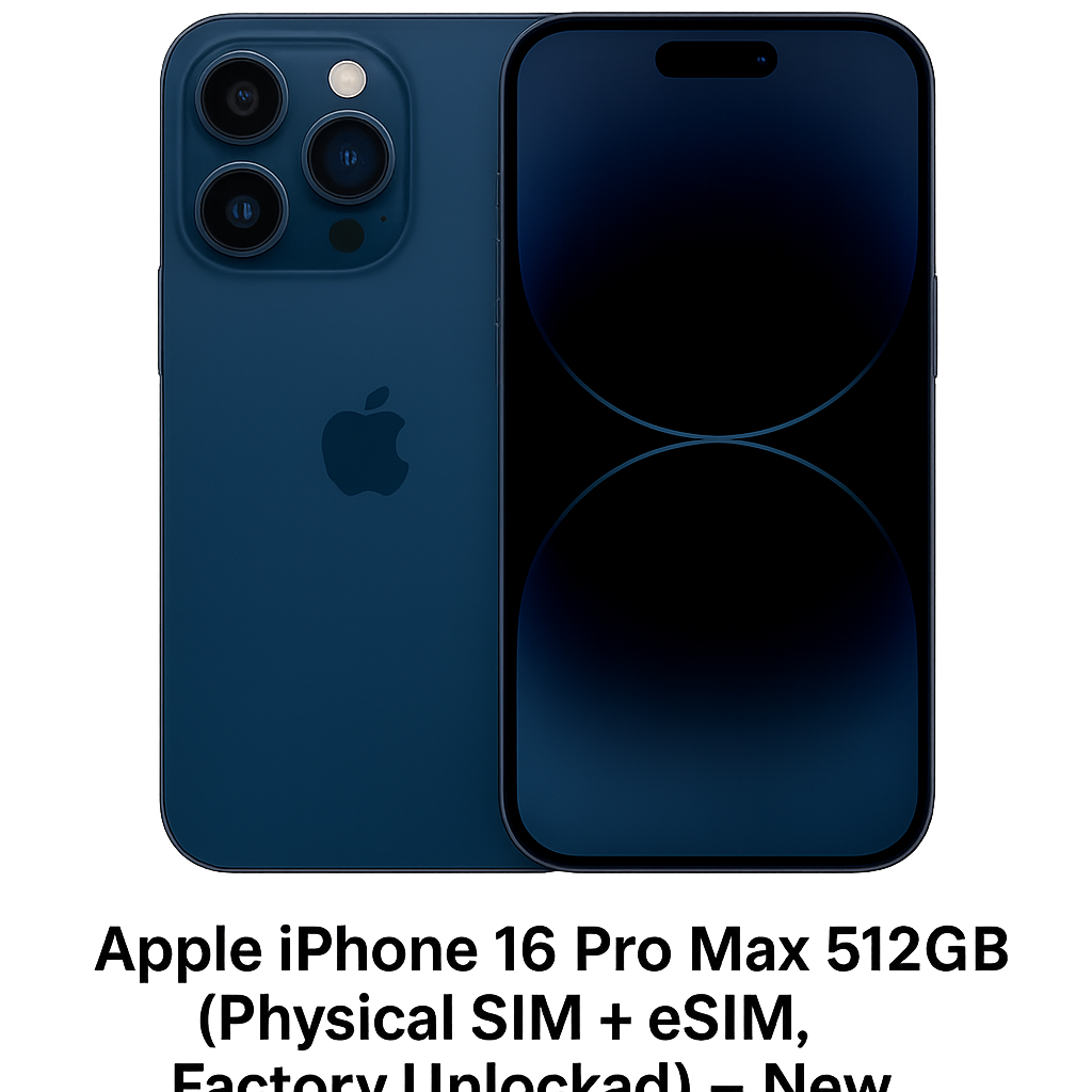 Apple iPhone 16 Pro Max 512GB (Physical SIM + eSIM, Factory Unlocked)
